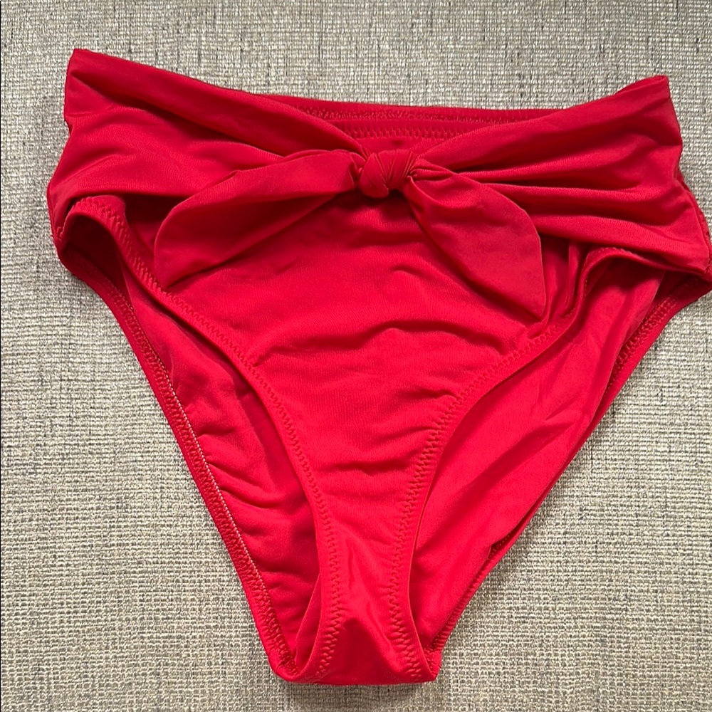 Red  Trina Turk High-Waisted Bikini Bottoms